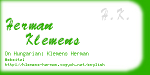 herman klemens business card